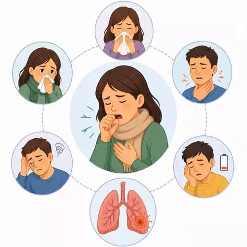 Common whooping cough symptoms infographic